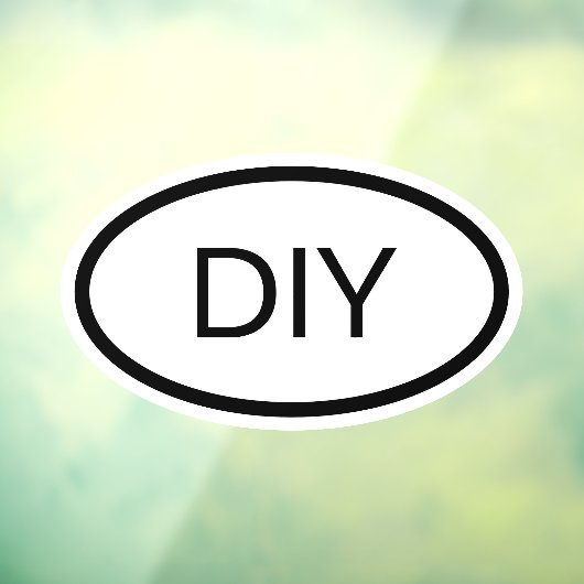 Schwarz-Weiß-Oval im Euro-Stil 3 Buchstaben Fensteraufkleber (Blatt 3)