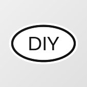 Schwarz-Weiß-Oval im Euro-Stil 3 Buchstaben Fensteraufkleber (Blatt)