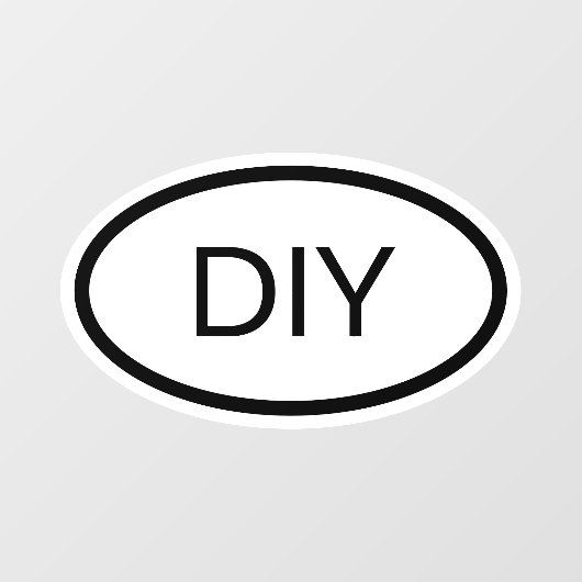 Schwarz-Weiß-Oval im Euro-Stil 3 Buchstaben Fensteraufkleber (Blatt)