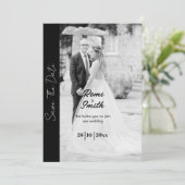 Schwarz-Weiß-Overlay-Foto Einladung zur Hochzeit (Stehend Vorderseite)