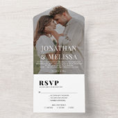 Schwarz-Weiß-Overlay-Foto Hochzeit All In One Einladung (Innen Boden)