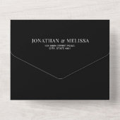 Schwarz-Weiß-Overlay-Foto Hochzeit All In One Einladung (Rückseite)