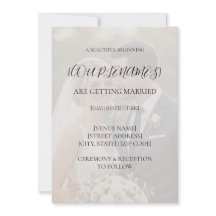 Schwarz-Weiß-Overlay-Foto-Hochzeitseinladung