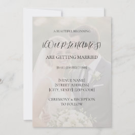Schwarz-Weiß-Overlay-Foto-Hochzeitseinladung Einladung