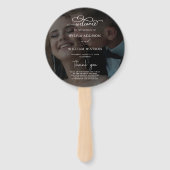 Schwarz-Weiß-Overlay-Foto-Hochzeitsprogramme Hand Fächer (Vorderseite)