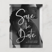 Schwarz-Weiß-Overlay | FOTO SAVE THE DATE Ankündigungspostkarte (Vorderseite)