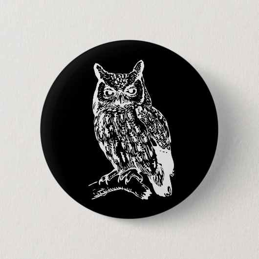 Schwarz-Weiß-Owl-Design Button (Vorderseite)
