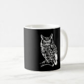 Schwarz-Weiß-Owl-Design Kaffeetasse (VorderseiteRechts)