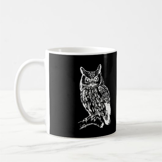 Schwarz-Weiß-Owl-Design Kaffeetasse (Links)