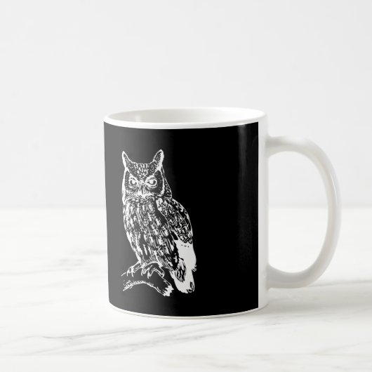 Schwarz-Weiß-Owl-Design Kaffeetasse (Rechts)