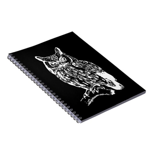 Schwarz-Weiß-Owl-Design Notizblock (Rechte Seite)