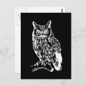 Schwarz-Weiß-Owl-Design Postkarte (Vorne/Hinten)