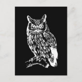 Schwarz-Weiß-Owl-Design Postkarte (Vorderseite)