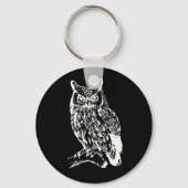Schwarz-Weiß-Owl-Design Schlüsselanhänger (Vorderseite)