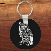 Schwarz-Weiß-Owl-Design Schlüsselanhänger (Rückseite)
