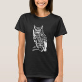 Schwarz-Weiß-Owl-Design T-Shirt (Vorderseite)