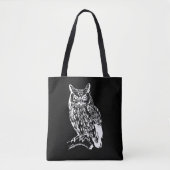 Schwarz-Weiß-Owl-Design Tasche (Vorderseite)
