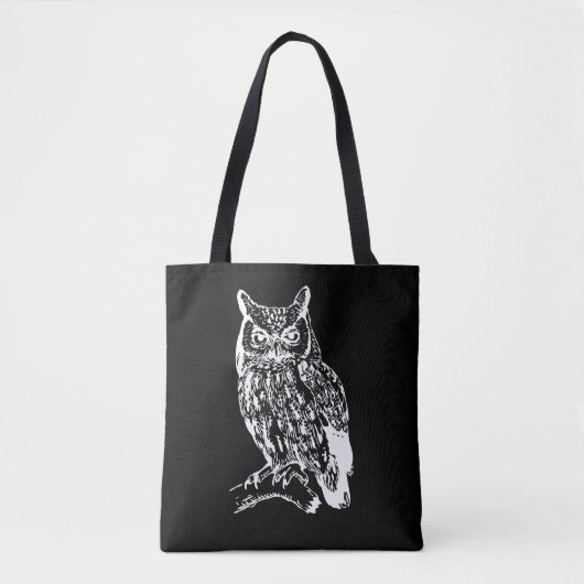 Schwarz-Weiß-Owl-Design Tasche (Vorderseite)