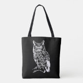 Schwarz-Weiß-Owl-Design Tasche (Rückseite)