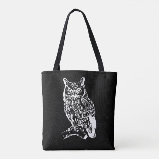 Schwarz-Weiß-Owl-Design Tasche (Rückseite)