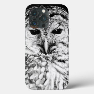 Schwarz-Weiß-Owl-Gesichter schließen iPhone 13 Pro Hülle