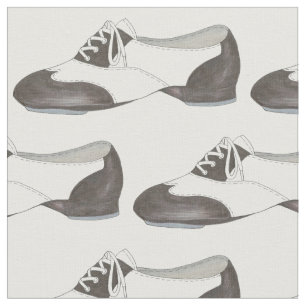 Schwarz-weiß Oxford Stach Shoe Dance Teacher Tapda Stoff