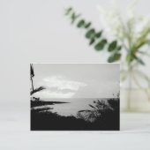 Schwarz-Weiß-Ozean-Szene Postkarte (Stehend Vorderseite)
