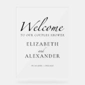 Schwarz-Weiß-Paare Dusche Akryllische Begrüßungsze Acrylschild (Vorderseite)