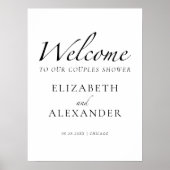 Schwarz-Weiß-Paare Dusche Begrüßungszeichen Poster (Vorne)