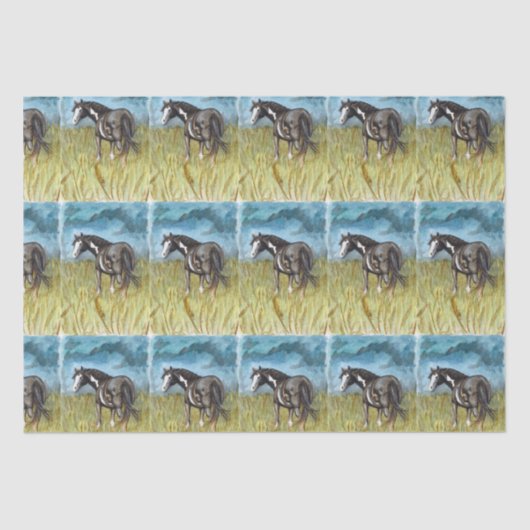 Schwarz-Weiß-Paint Horst Wasserfarbe Kunst Seidenpapier (Vorderseite)