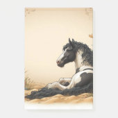 Schwarz-Weiß-Paint-Pferd Post-it Klebezettel (Vorderseite)