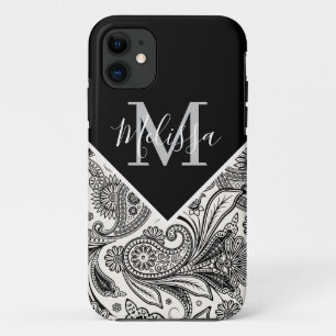 Schwarz-weiß Paisley Case-Mate iPhone Hülle
