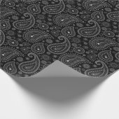 Schwarz-Weiß-Paisley-Charm Geschenkpapier (Ecke)