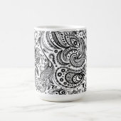 Schwarz-Weiß-Paisley-Design Kaffeetasse (Mittel)
