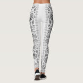 Schwarz-Weiß-Paisley-Design Leggings (Rückseite)