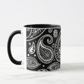 Schwarz-Weiß-Paisley-Design Tasse (Links)