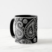 Schwarz-Weiß-Paisley-Design Tasse (Vorderseite Links)