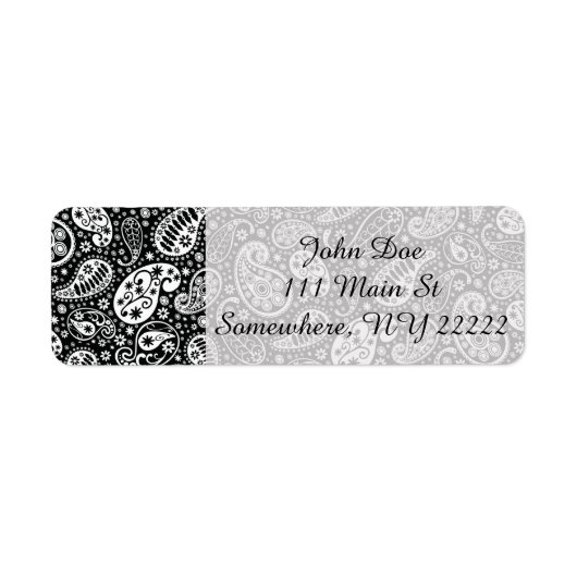 Schwarz/Weiß Paisley Floral (Vorne)