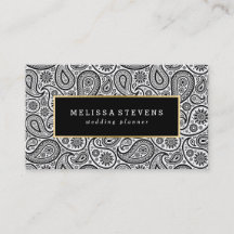 Schwarz-Weiß-Paisley-Gold-Akzent