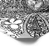 Schwarz-Weiß-Paisley-Inspiriert Doodle Art Poster (Ecke)