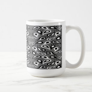Schwarz-Weiß-Paisley Kaffeetasse
