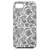 Schwarz-Weiß-Paisley-Lace Retro-Muster Case-Mate iPhone Hülle (Rückseite)