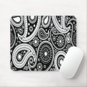 Schwarz-Weiß-Paisley-Maus-Pad Mousepad (Mit Mouse)