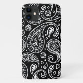 Schwarz-Weiß-Paisley-Muster Case-Mate iPhone Hülle (Rückseite)