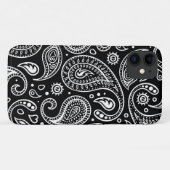 Schwarz-Weiß-Paisley-Muster Case-Mate iPhone Hülle (Rückseite (Horizontal))