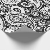 Schwarz-Weiß-Paisley-Muster Geschenkpapier (Ecke)