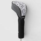 Schwarz-Weiß-Paisley-Muster Golf Headcover (angewinkelt)