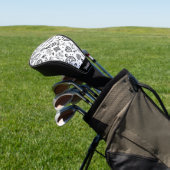 Schwarz-Weiß-Paisley-Muster Golf Headcover (In SItu)