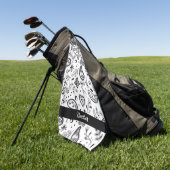 Schwarz-Weiß-Paisley-Muster Golfhandtuch (Gras)