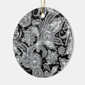 Schwarz-Weiß-Paisley-Muster Keramik Ornament (Links)